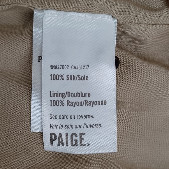 Paige Women Vittoria Silk Mini Dress Button Front Tie Waist In Natural Leopard - Picture 3 of 16